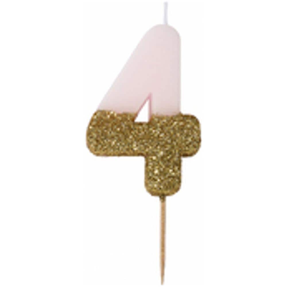 Talking Tables - Candelina Numero 4 Rosa E Oro - Foto 1