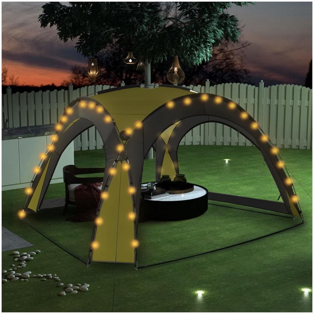 Tenda Per Feste Con Led E 4 Pareti 3,6x3,6x2,3 M Verde - Foto 1