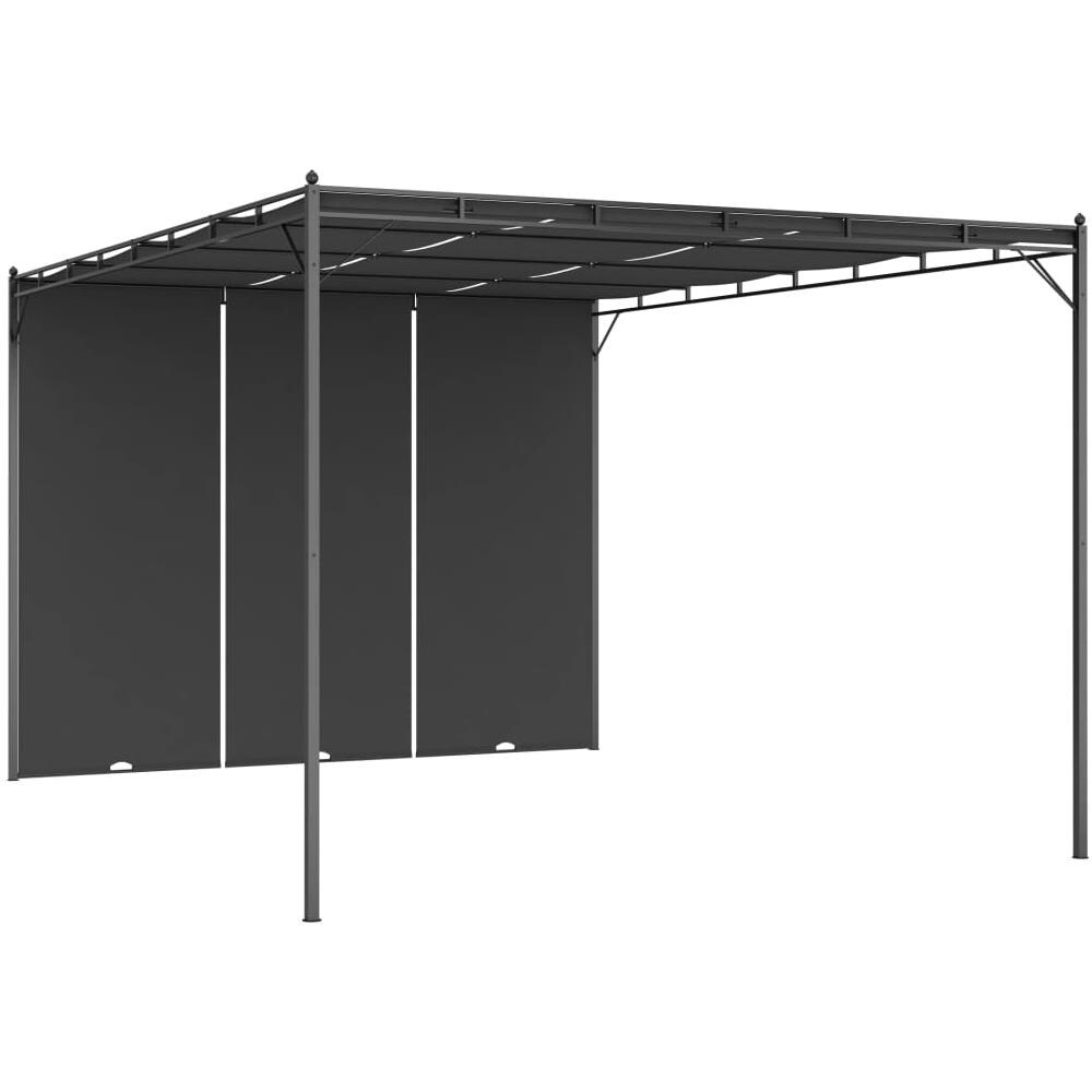 Gazebo da Giardino con Tenda Laterale 4x3x2,25 m Antracite - Foto 1