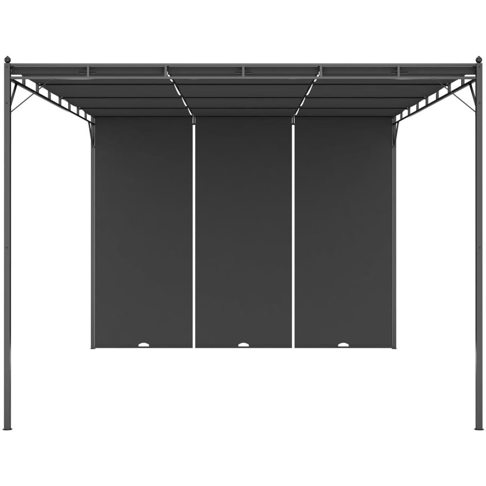 Gazebo da Giardino con Tenda Laterale 4x3x2,25 m Antracite - Foto 2