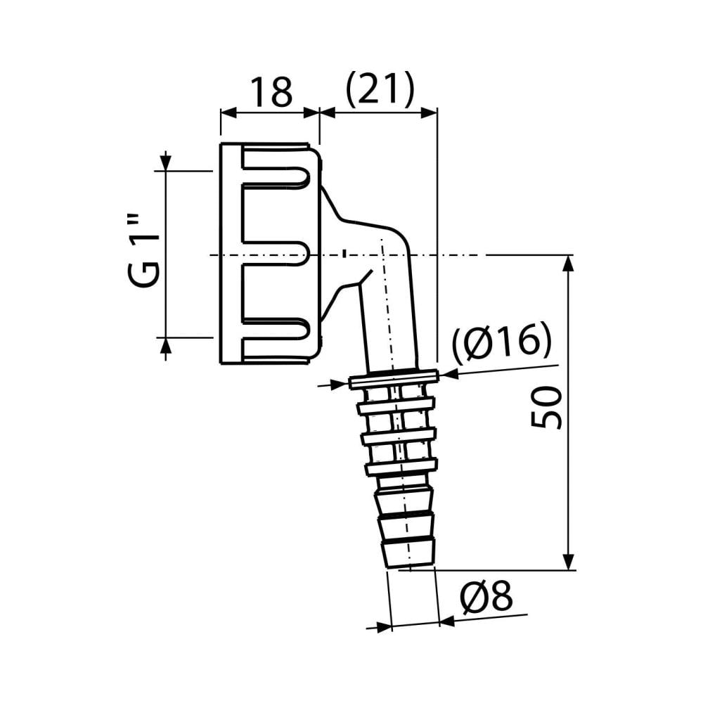Lavatrice Corto Gomito 1"" Inch X 8/16mm Tubo Flessibile Connettore Polipropilen - Foto 2