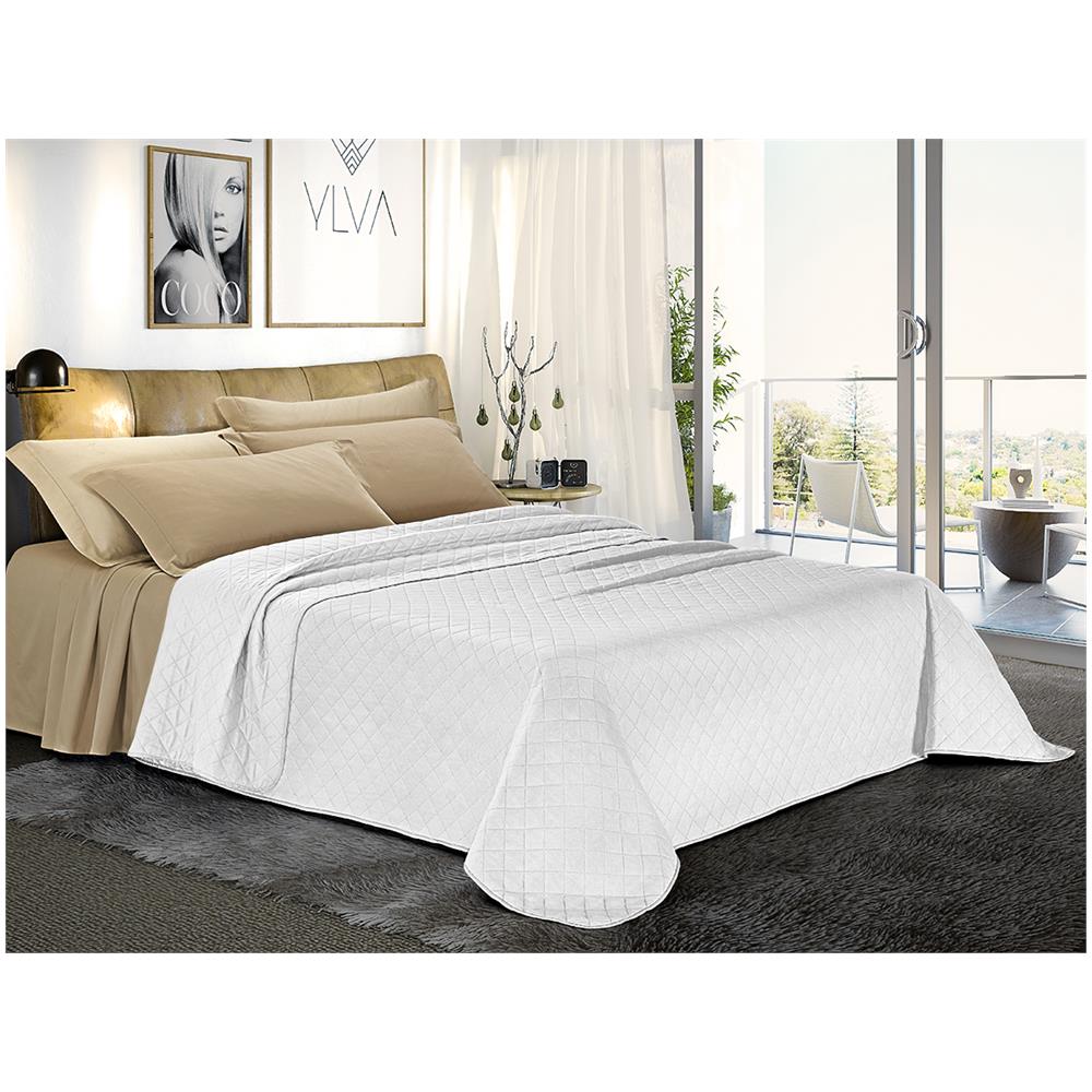 Trapuntino Copriletto Bicolor Double Face - Matrimoniale 250x280 Cm Bianco / bianco - Foto 1