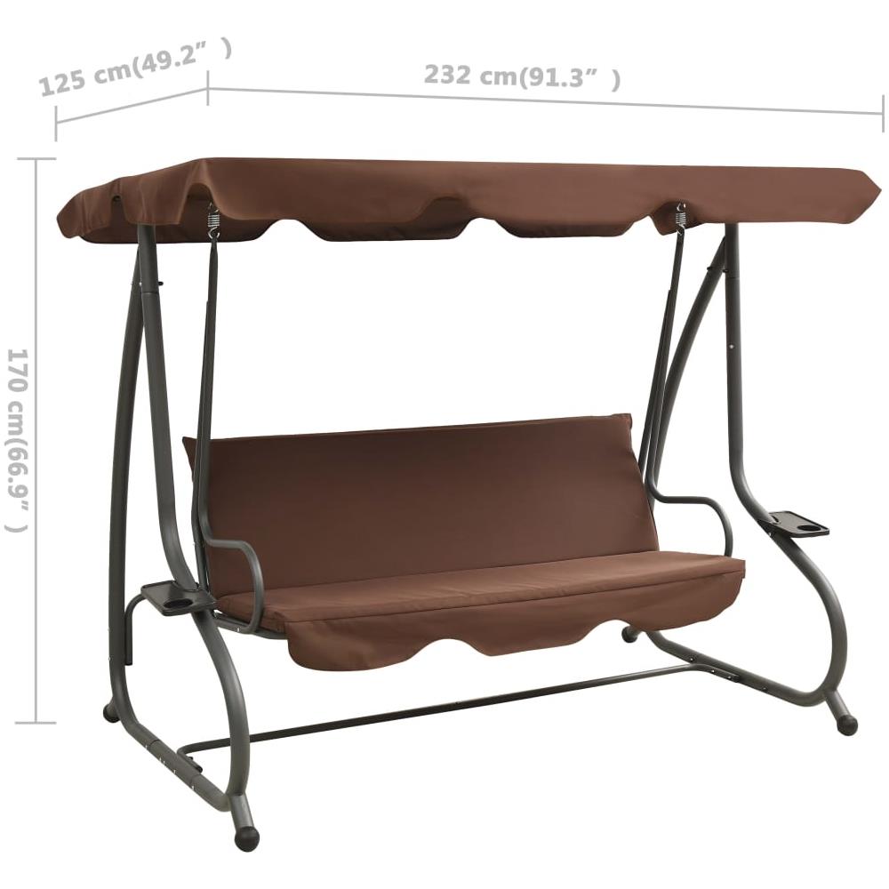 Panchina A Dondolo Da Giardino Con Baldacchino Caff - Foto 8