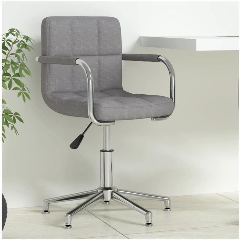 Sedia Da Ufficio Girevole Grigio Chiaro In Tessuto - Foto 1