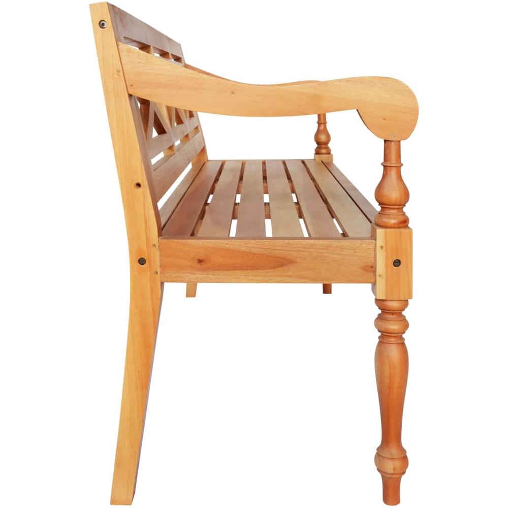 Panca Batavia 123 Cm In Legno Massello Di Mogano Marrone Chiaro - Foto 3