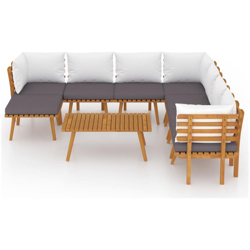 Set Divani Da Giardino 9 Pz Con Cuscini In Massello Di Acacia - Foto 2