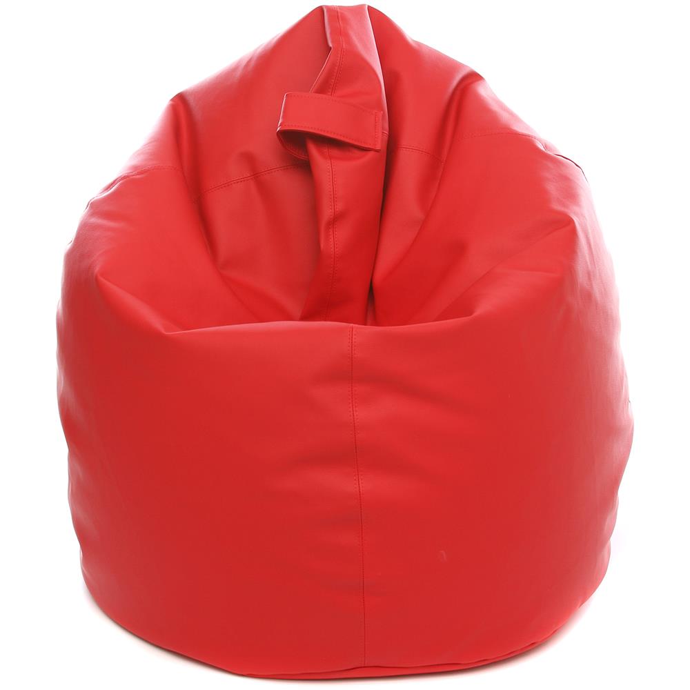 Poltrona Sacco In Poliestere Ed Ecopelle, Da 80 Cm Rosso - Foto 1