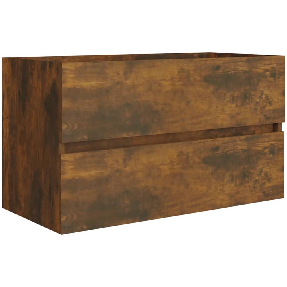Mobile Sottolavabo Rovere Fumo 80x38,5x45 Cm Legno Multistrato - Foto 2