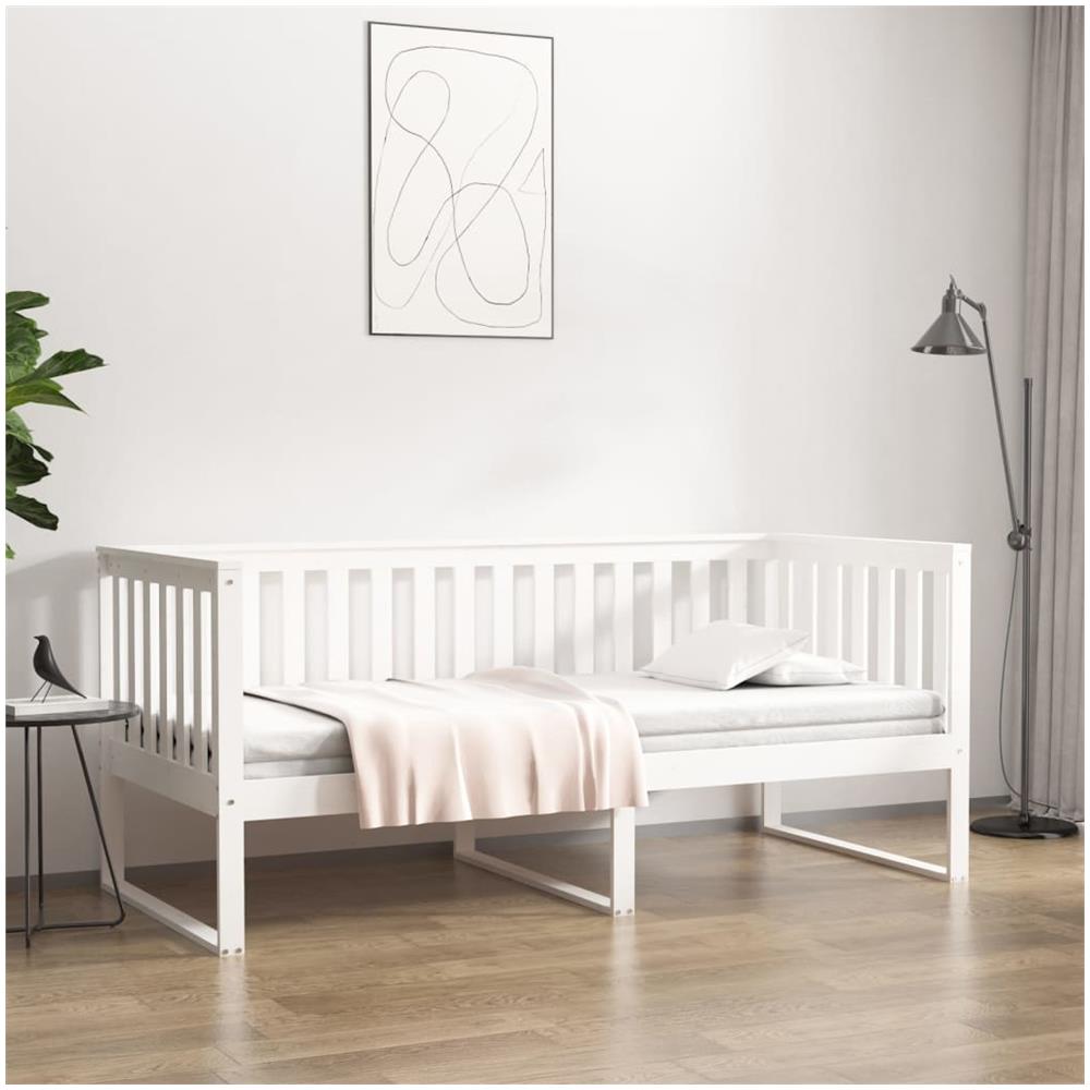 Dormeuse Bianca 90x200 Cm In Legno Massello Di Pino - Foto 1