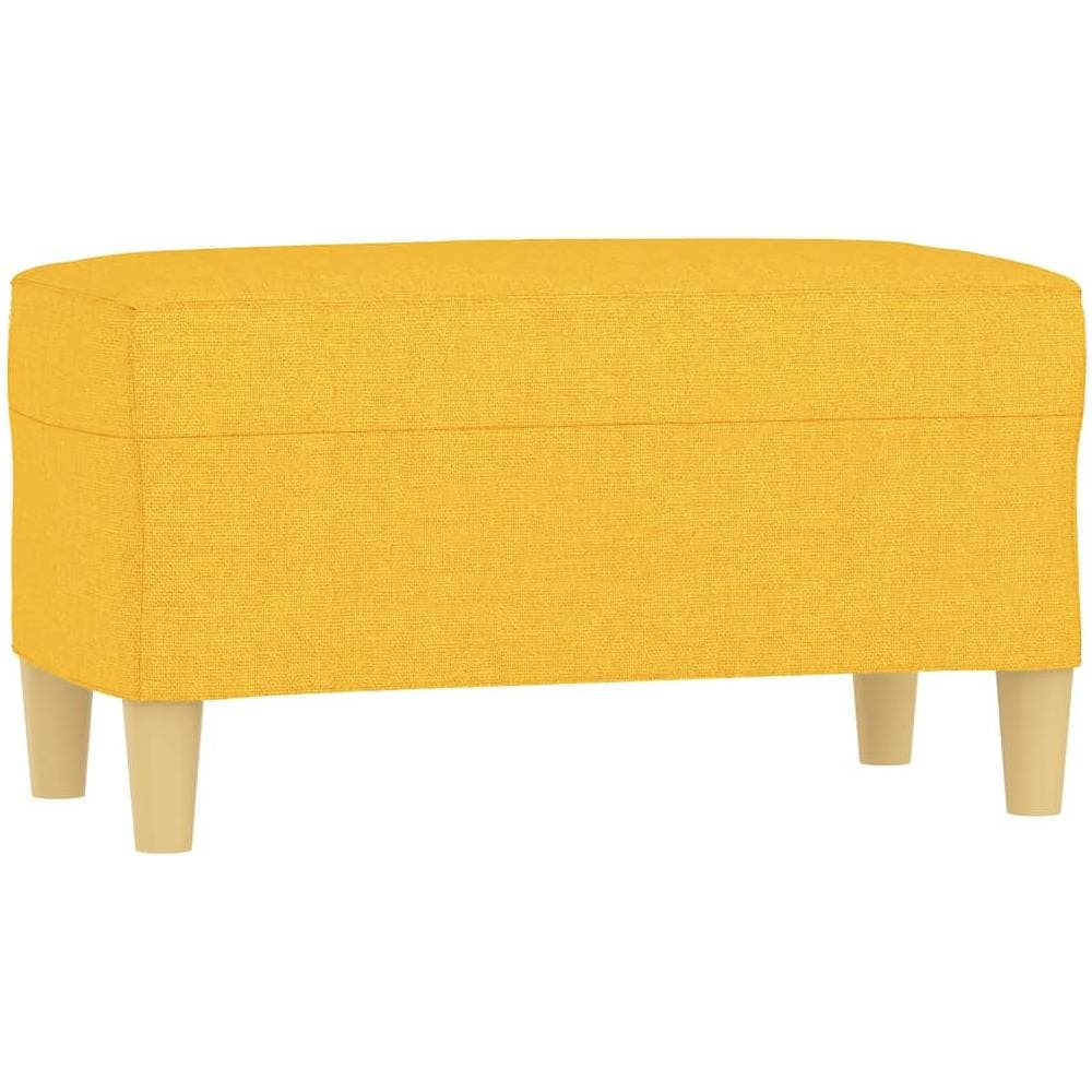 Panca Giallo Chiaro 70x35x41 Cm In Tessuto - Foto 2