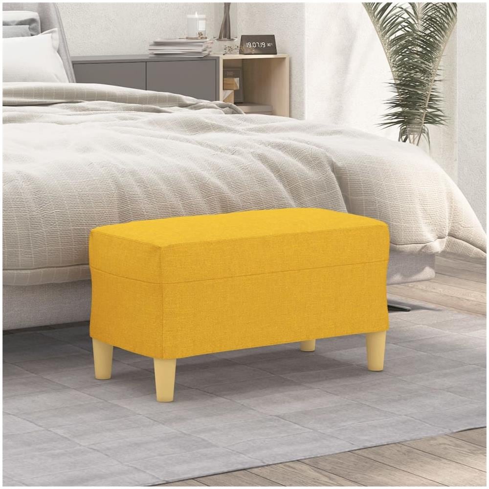 Panca Giallo Chiaro 70x35x41 Cm In Tessuto - Foto 1