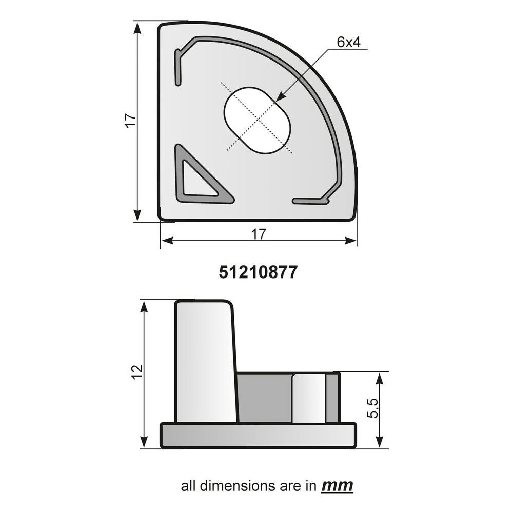 End Caps For Corner Profile Silver - Foto 2