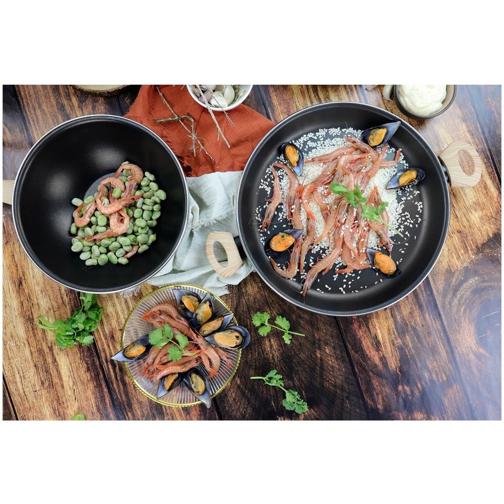 Magefesa Orbe Set Di Pentole Induzione 6-piece Antiaderente Casseruoli, Padelle Design Moderno  Nero - Foto 2