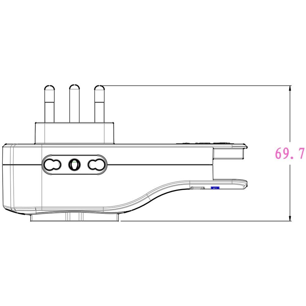 Multipresa 3 Posti E 2 Porte Usb Con Supporto Per Smartphone E Luce Notturna - Foto 2