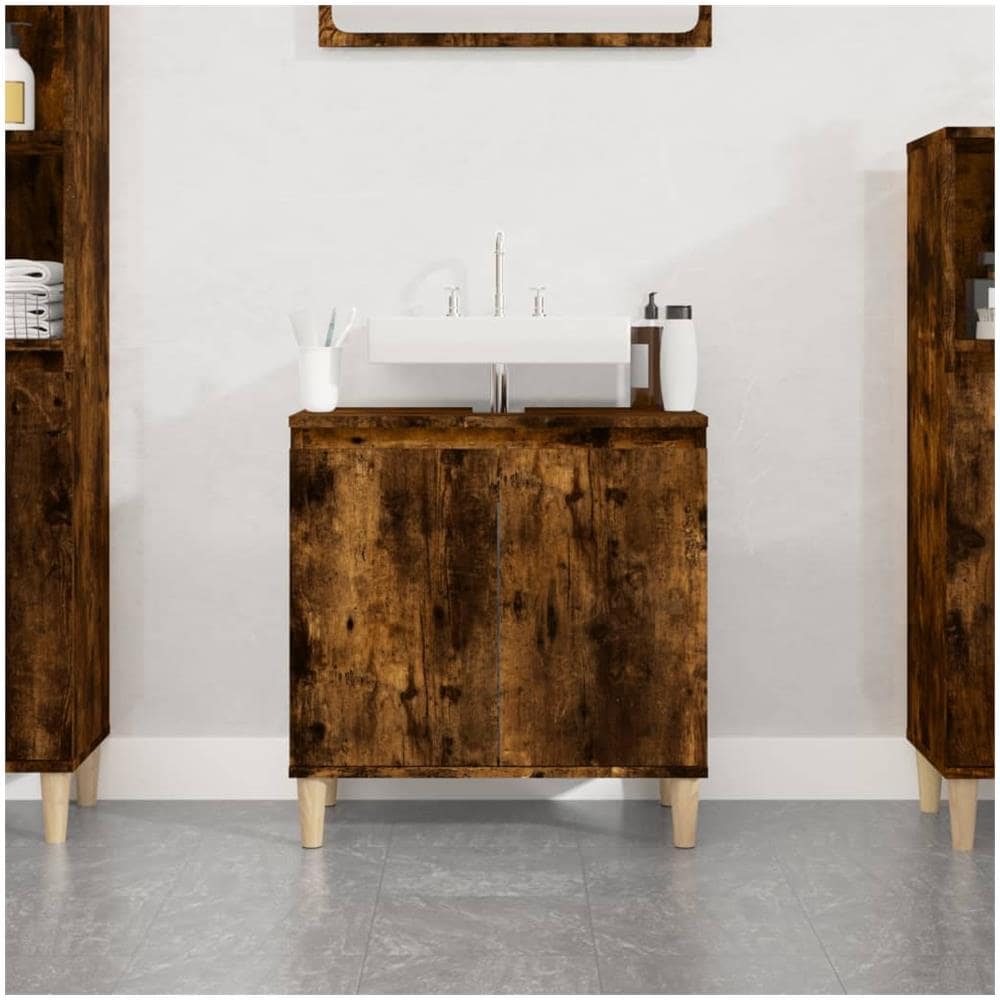 Mobile Lavabo Rovere Fumo 58x33x60 Cm In Legno Multistrato - Foto 1