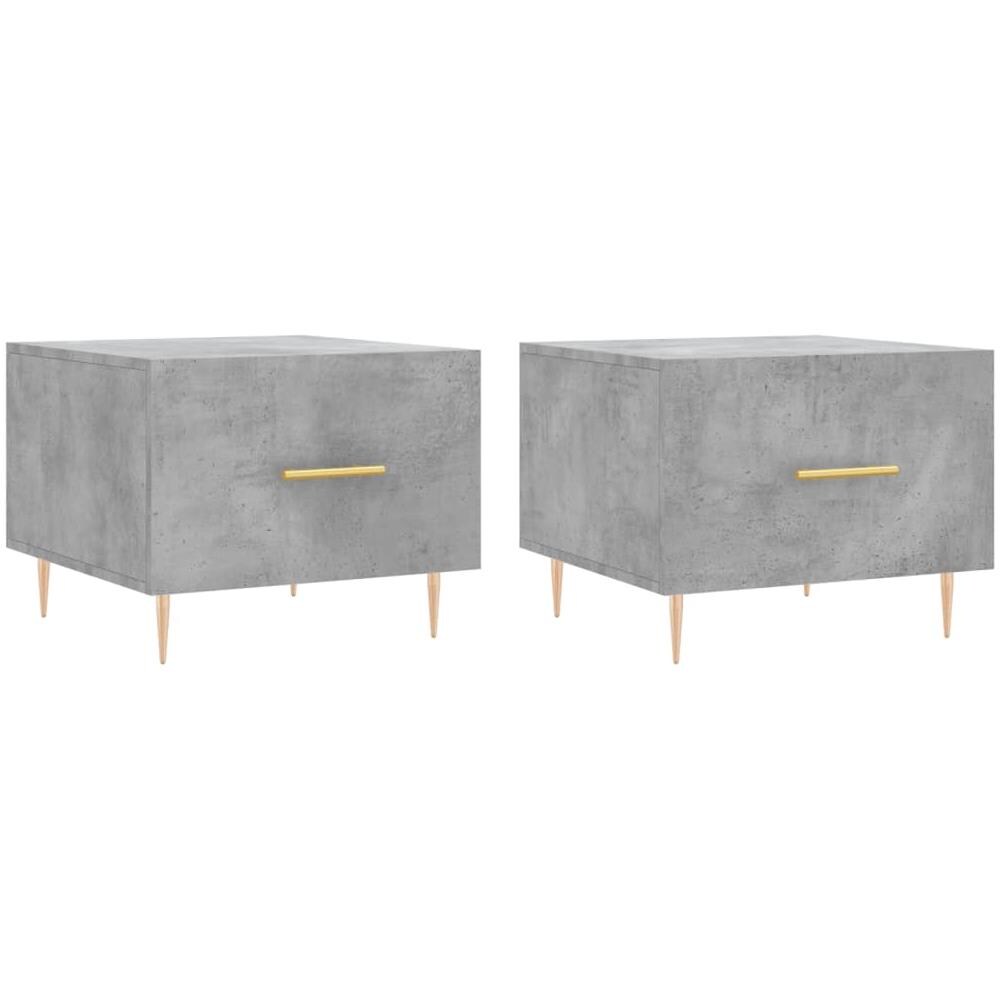 Tavolini Salotto 2pz Grigio Cemento 50x50x40 Legno Multistrato - Foto 2