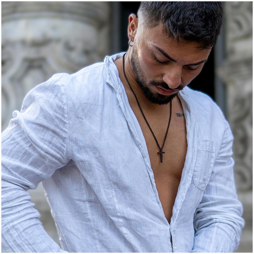 Collana da uomo in acciaio inossidabile, ""Lord"", 50cm, Nero - Foto 2