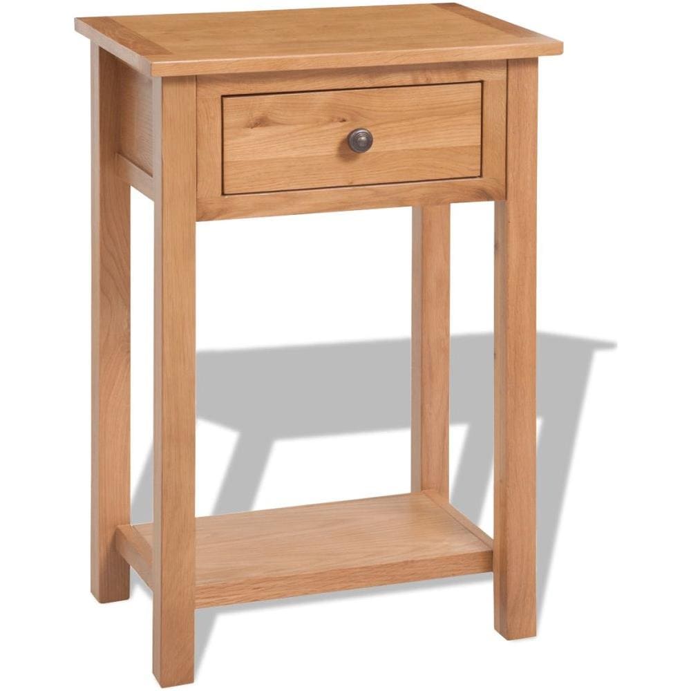 Tavolo Consolle In Legno Massello Di Quercia 50x32x75cm Marrone - Foto 1