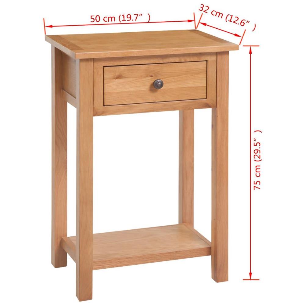 Tavolo Consolle In Legno Massello Di Quercia 50x32x75cm Marrone - Foto 12