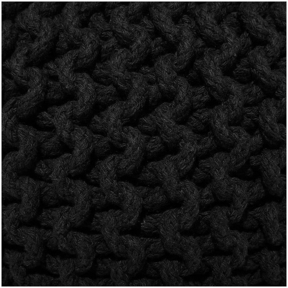 Pouf Poggiapiedi In Tessuto Nero 40 X 25 Cm Conrad - Foto 2