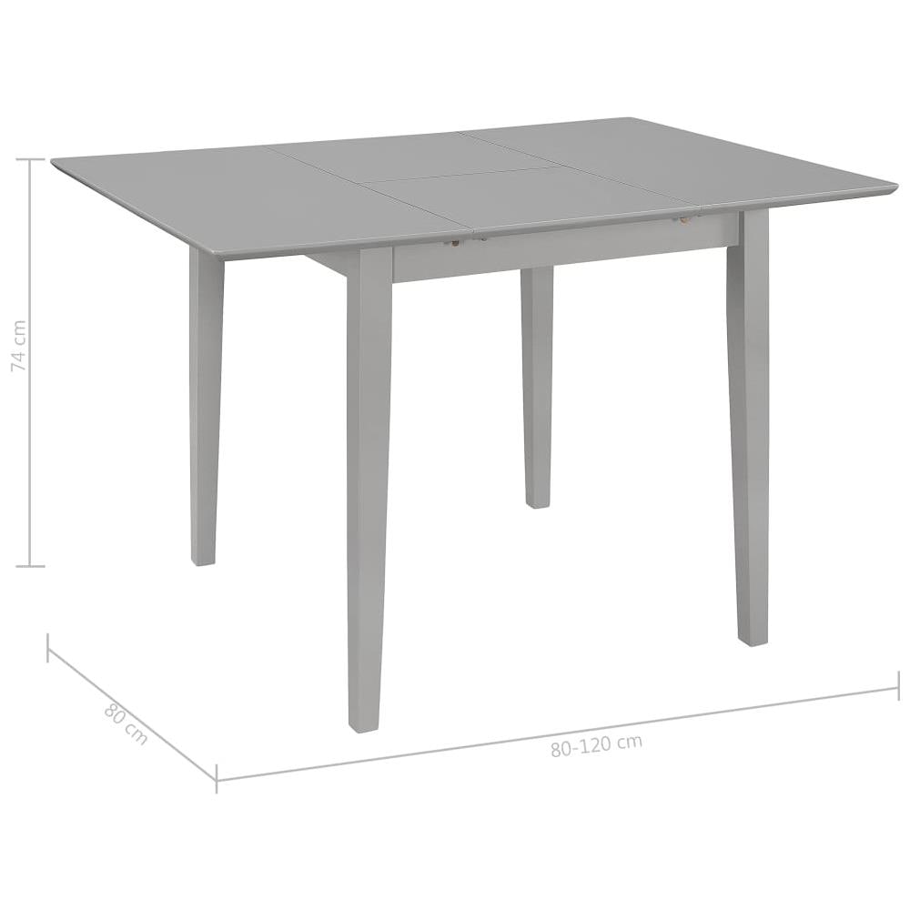 Tavolo Da Pranzo Estensibile Grigio (80-120) x80x74 Cm In Mdf - Foto 12
