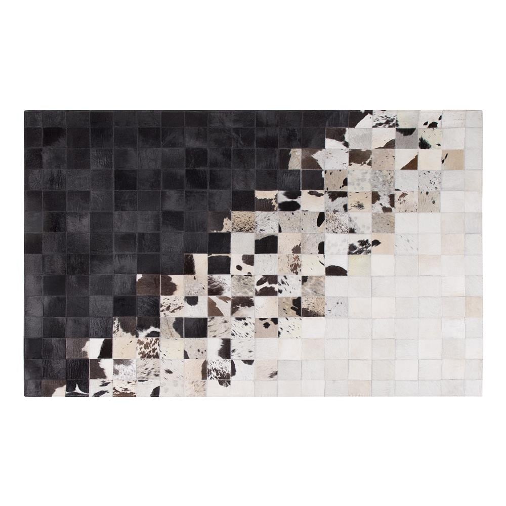 Tappeto In Pelle Color Bianco E Nero 140 X 200 Cm Kemah - Foto 2