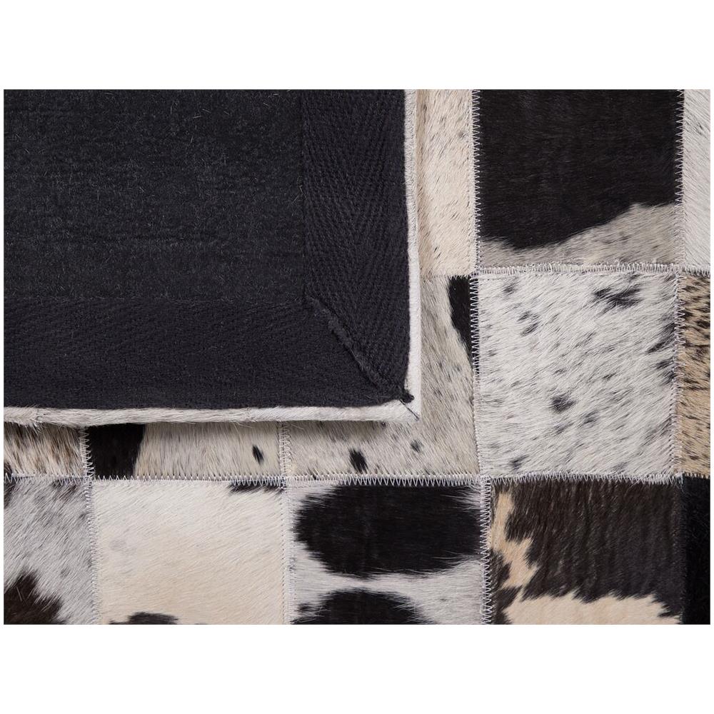 Tappeto In Pelle Color Bianco E Nero 140 X 200 Cm Kemah - Foto 8
