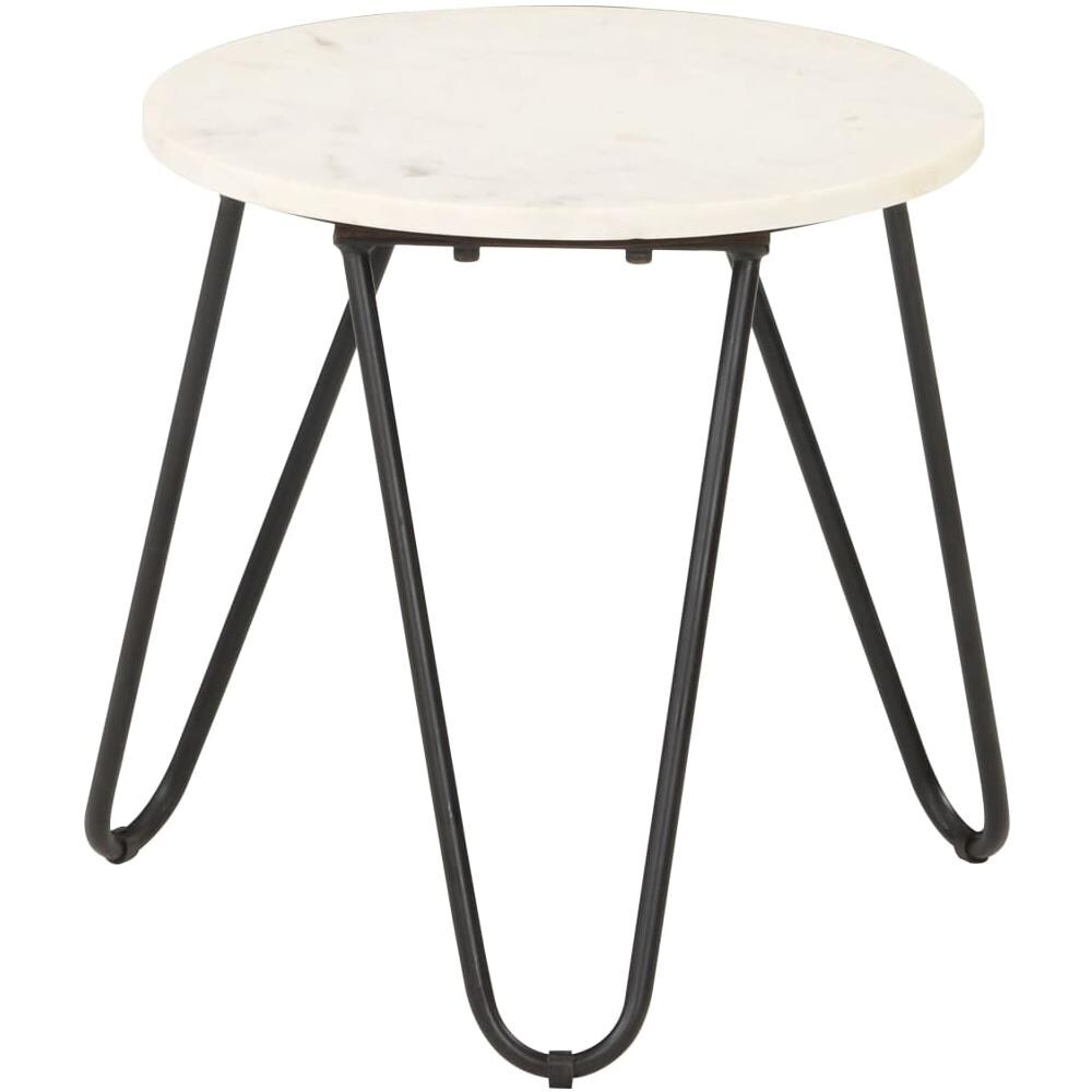 Set Tavolini Salotto Bianco Lucido 48x30x45cm Legno Multistrato