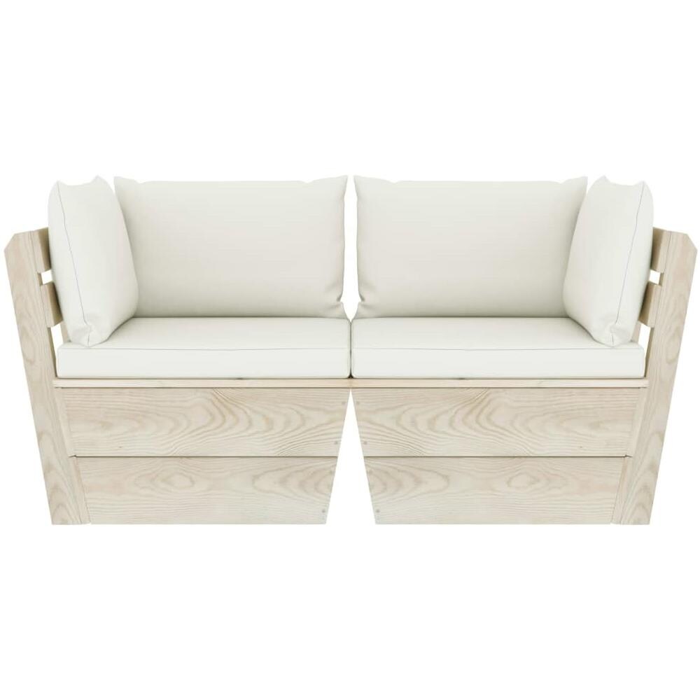 Divano Da Giardino A 2 Posti Su Pallet Con Cuscini Legno Abete - Foto 2