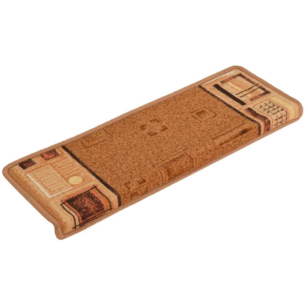 Tappetini Autoadesivi per Scale 15 pz 65x21x4 cm Beige - Foto 1