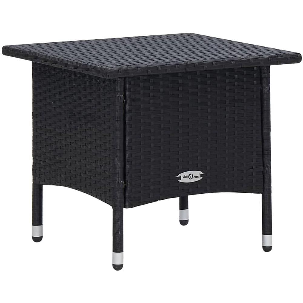 Set Divani Da Giardino 3 Pz Con Cuscini In Polyrattan Nero - Foto 1