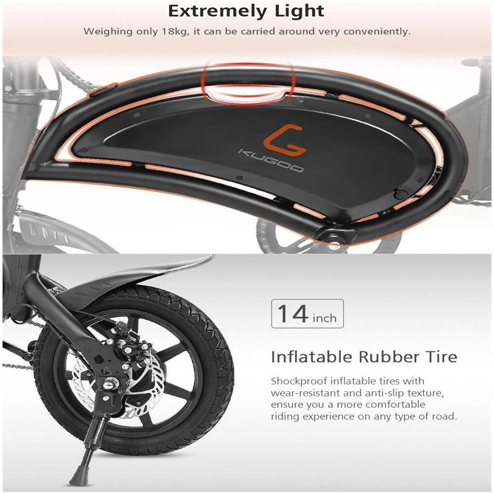 KUGOO - V1 Bici Elettrica Electric Bike, 14 Pollici Pneumatico, 400w Motore  Brushless, 48v 7.5ah Batteria, 45km / h Velocit? , Schermo Led - ePRICE