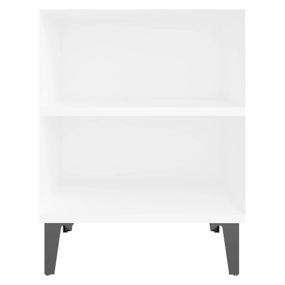 Comodini con Gambe in Metallo 2pz Bianchi 40x30x50 cm - Foto 2