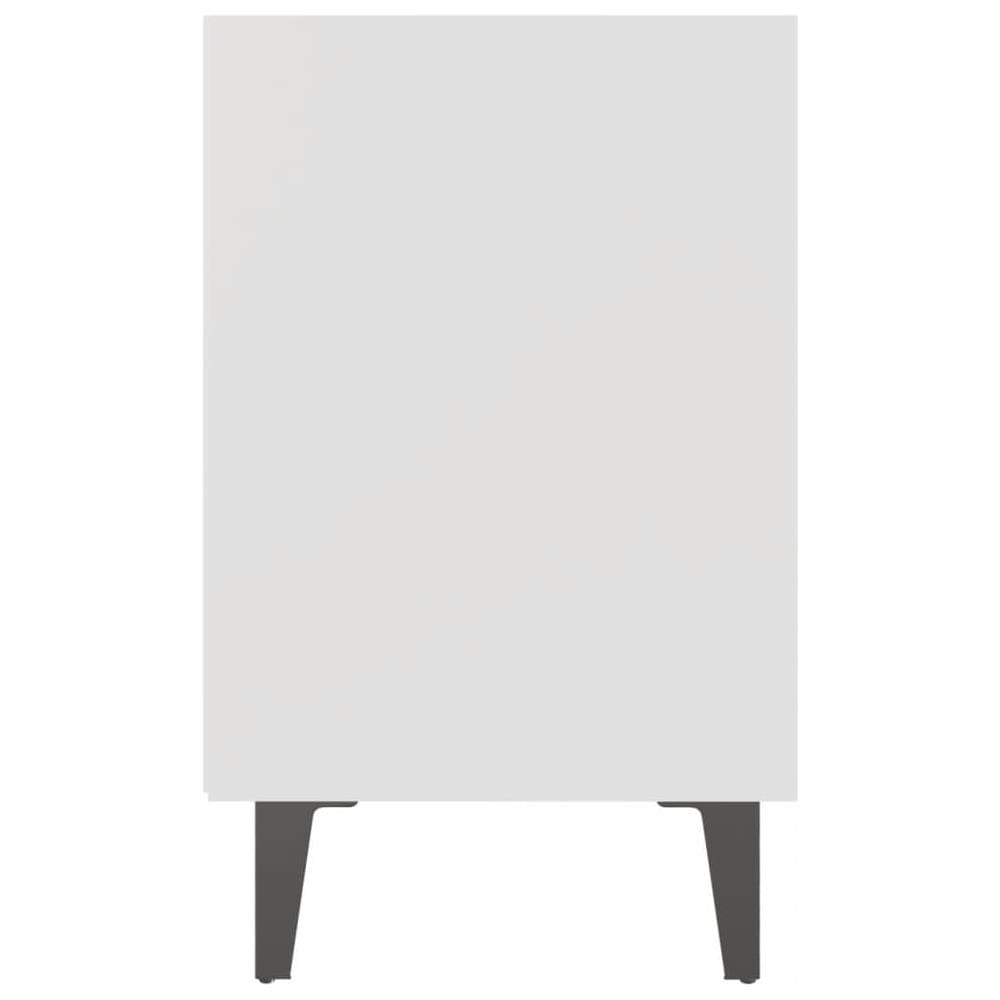 Comodini con Gambe in Metallo 2pz Bianchi 40x30x50 cm - Foto 7