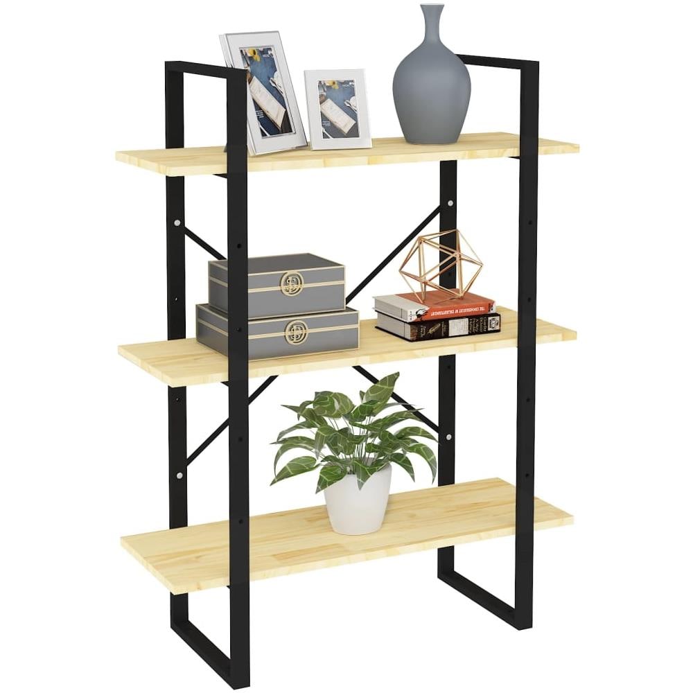 Libreria a 3 Ripiani 80x30x105 cm in Legno Massello di Pino - Foto 2