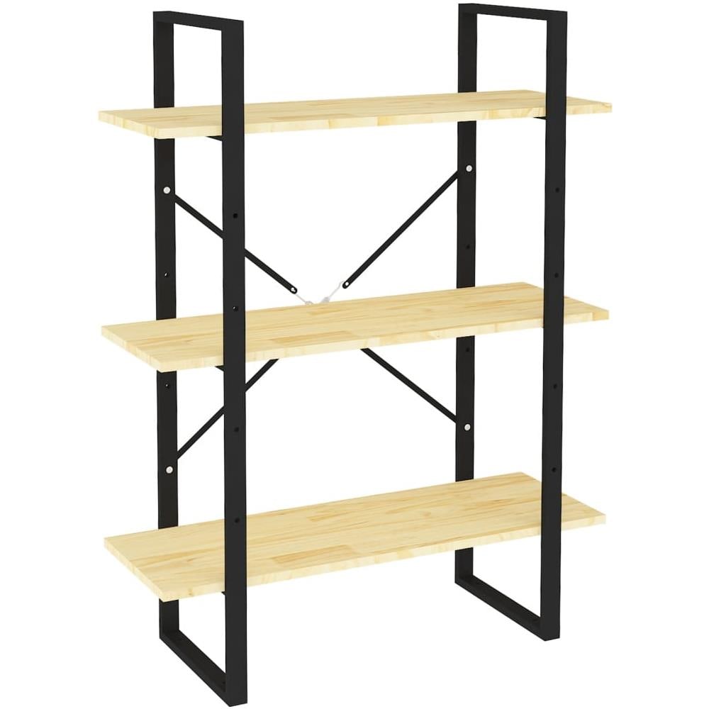 Libreria a 3 Ripiani 80x30x105 cm in Legno Massello di Pino - Foto 1