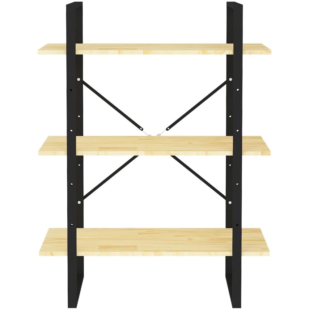 Libreria a 3 Ripiani 80x30x105 cm in Legno Massello di Pino - Foto 8