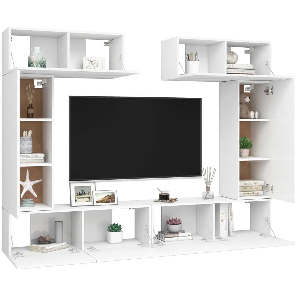 Set Mobile Tv 6 Pz Bianco In Truciolato - Foto 3