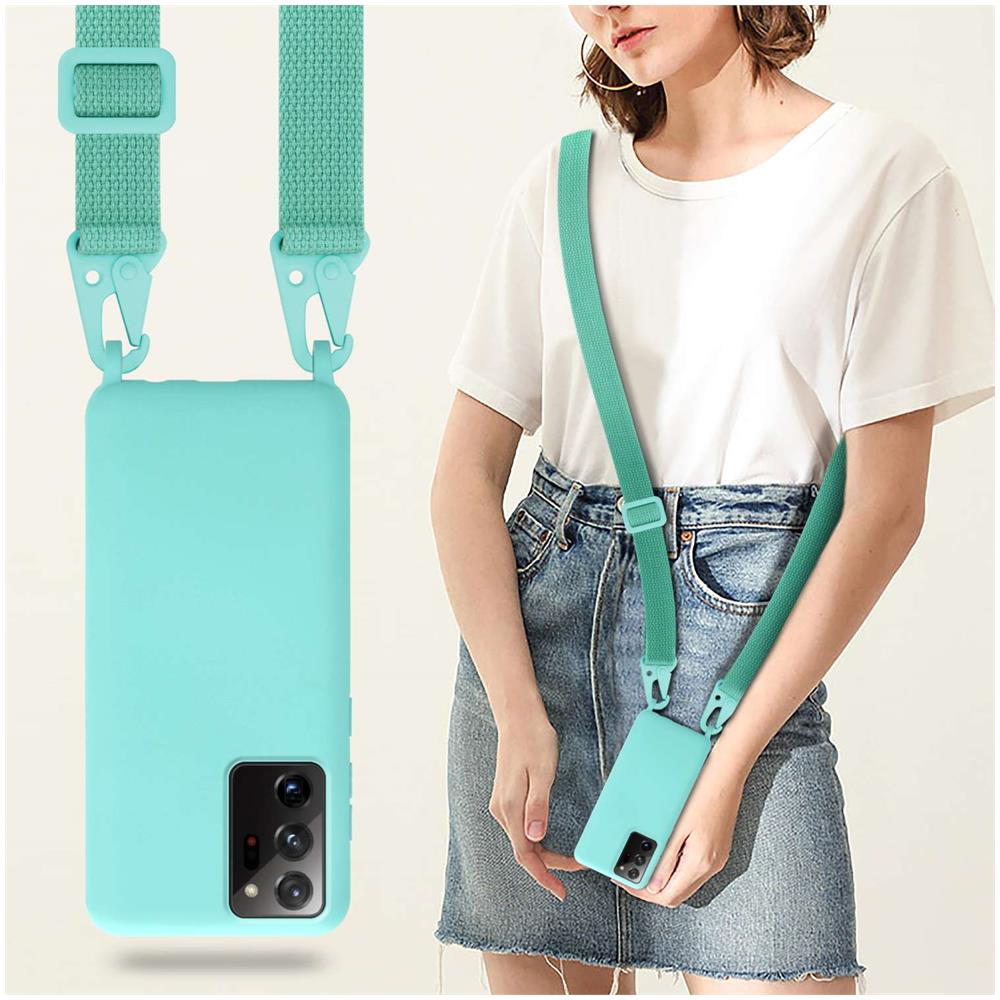 Catena Di Telefoni Cellulari Compatibile Con Samsung Galaxy Note 20 Plus In Liquid Turchese - Coperchio Di Protezione In Silicone Con Cordino Regolabile In Lunghezza - Foto 7