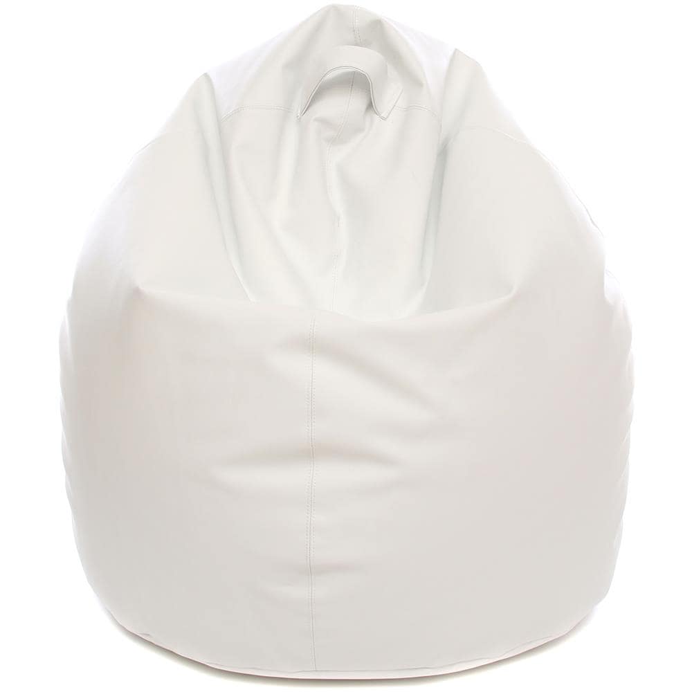 Poltrona Sacco In Poliestere Ed Ecopelle, Da 80 Cm Bianco - Foto 1