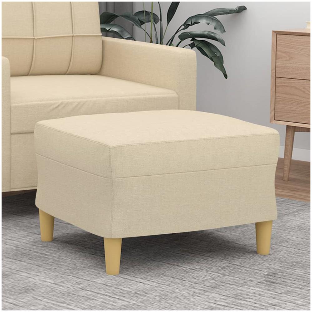 Poggiapiedi Crema 60x50x41 Cm In Tessuto - Foto 1