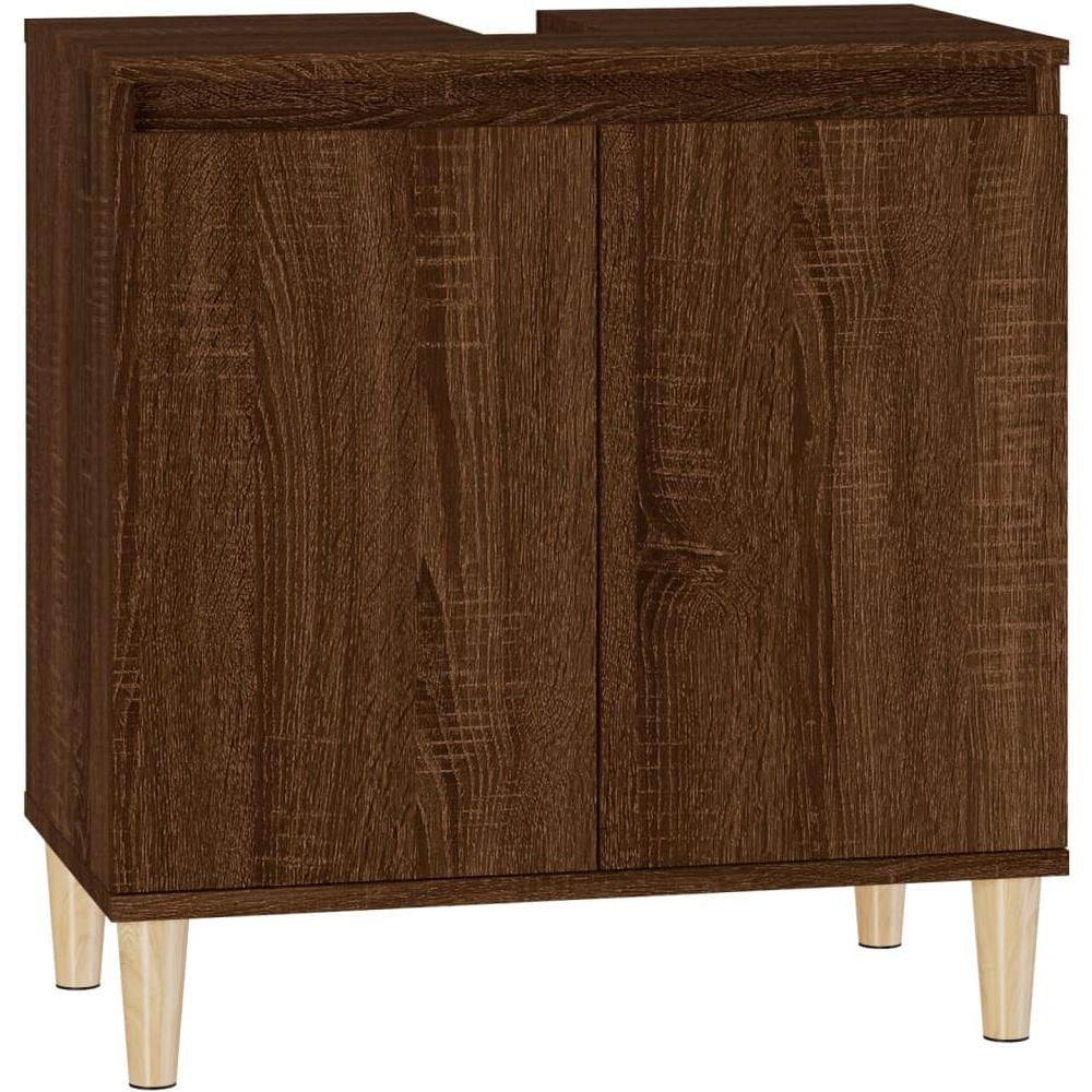 Mobile Lavabo Rovere Marrone 58x33x60 Cm In Legno Multistrato - Foto 2