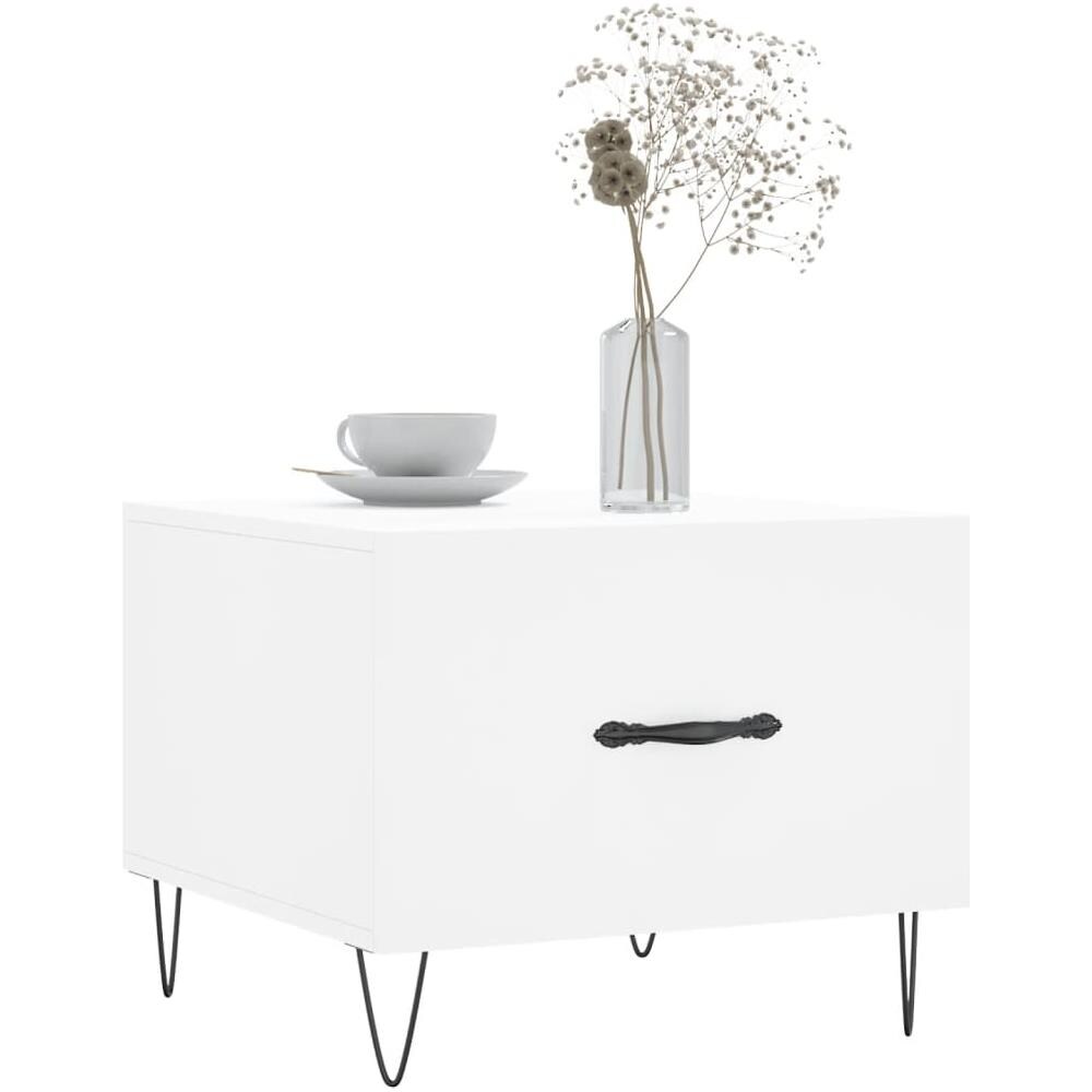 Tavolini Da Salotto 2 Pz Bianchi 50x50x40 Cm Legno Multistrato - Foto 3