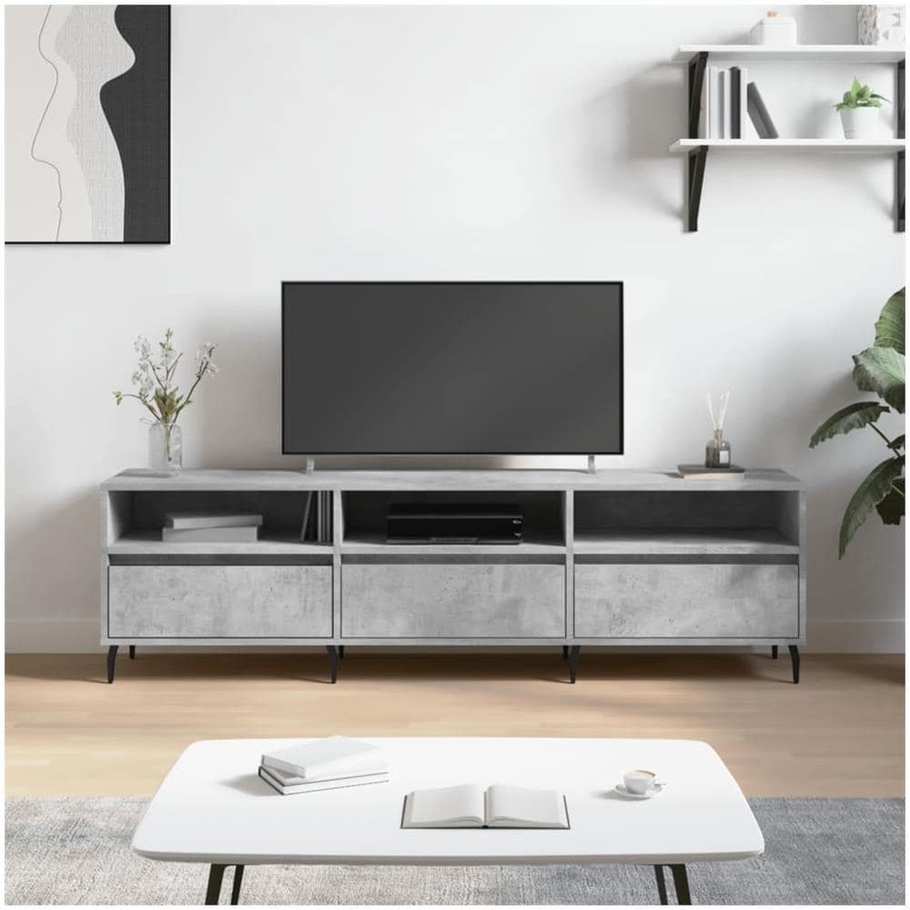 Mobile Tv Grigio Cemento 150x30x44,5 Cm Legno Multistrato - Foto 1
