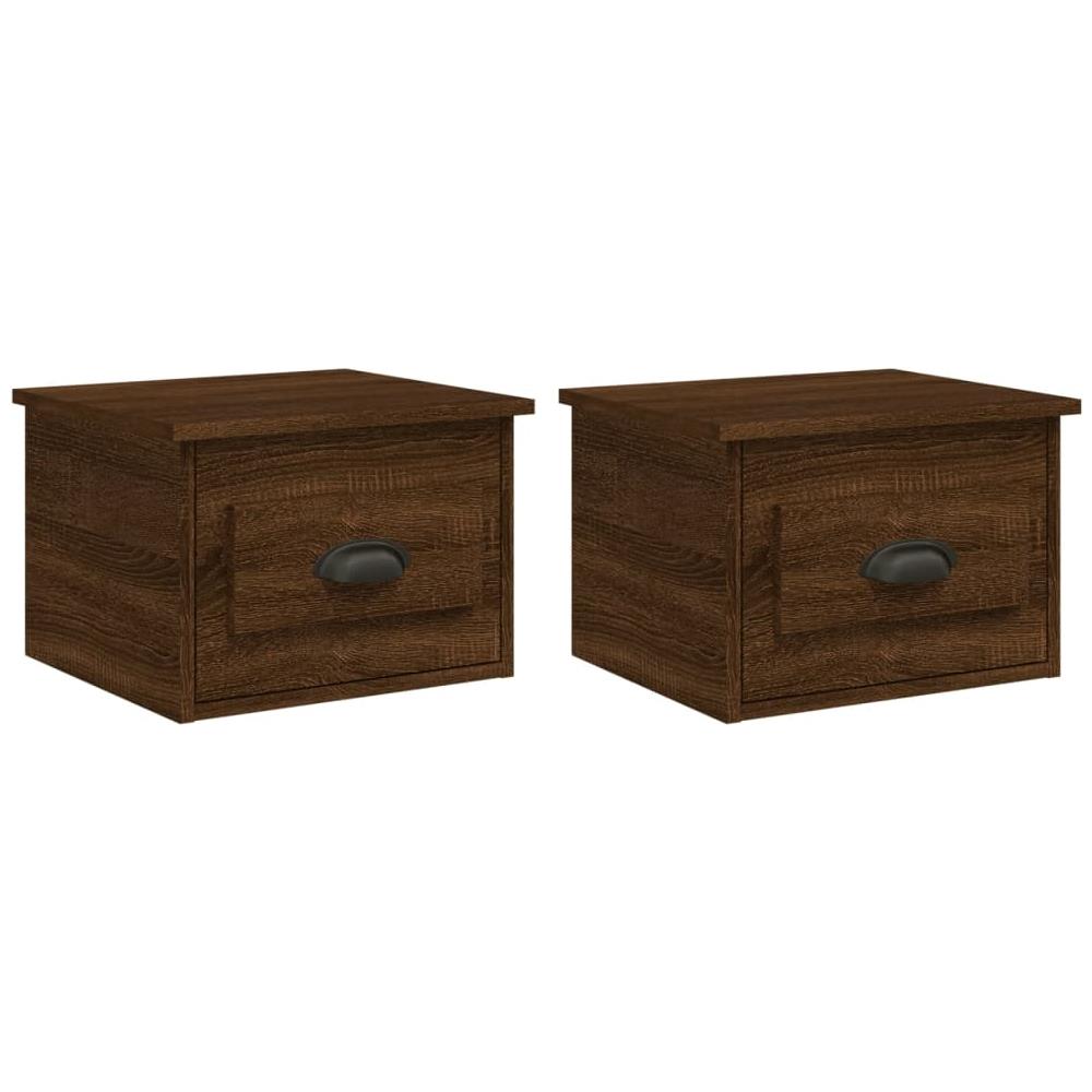 Comodini A Parete 2 Pz Rovere Marrone 41,5x36x28 Cm - Foto 2
