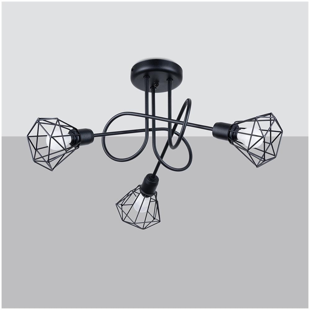 Lampadario Artemis 3s Nero Sl. 1109 - Moderno Lampadari Nero 28.5x48x48 Cm - Foto 2
