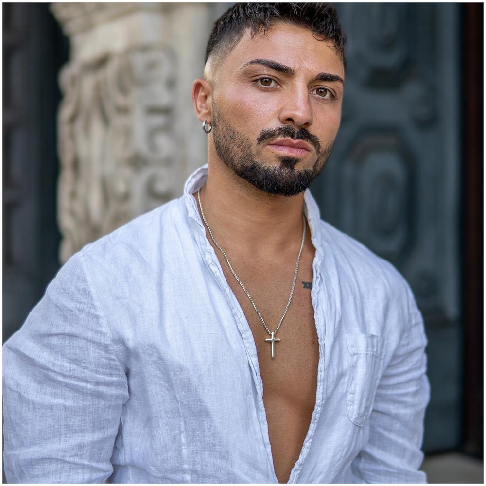 Collana da uomo in acciaio inossidabile, ""Lord"", 60cm, Argento - Foto 7