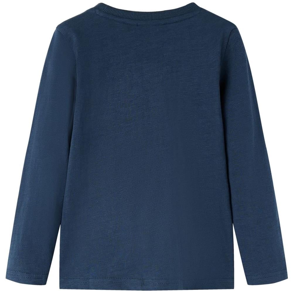 Maglietta Bambino Maniche Lunghe Stampa Calcio Blu Marino Mélange 116 - Foto 2