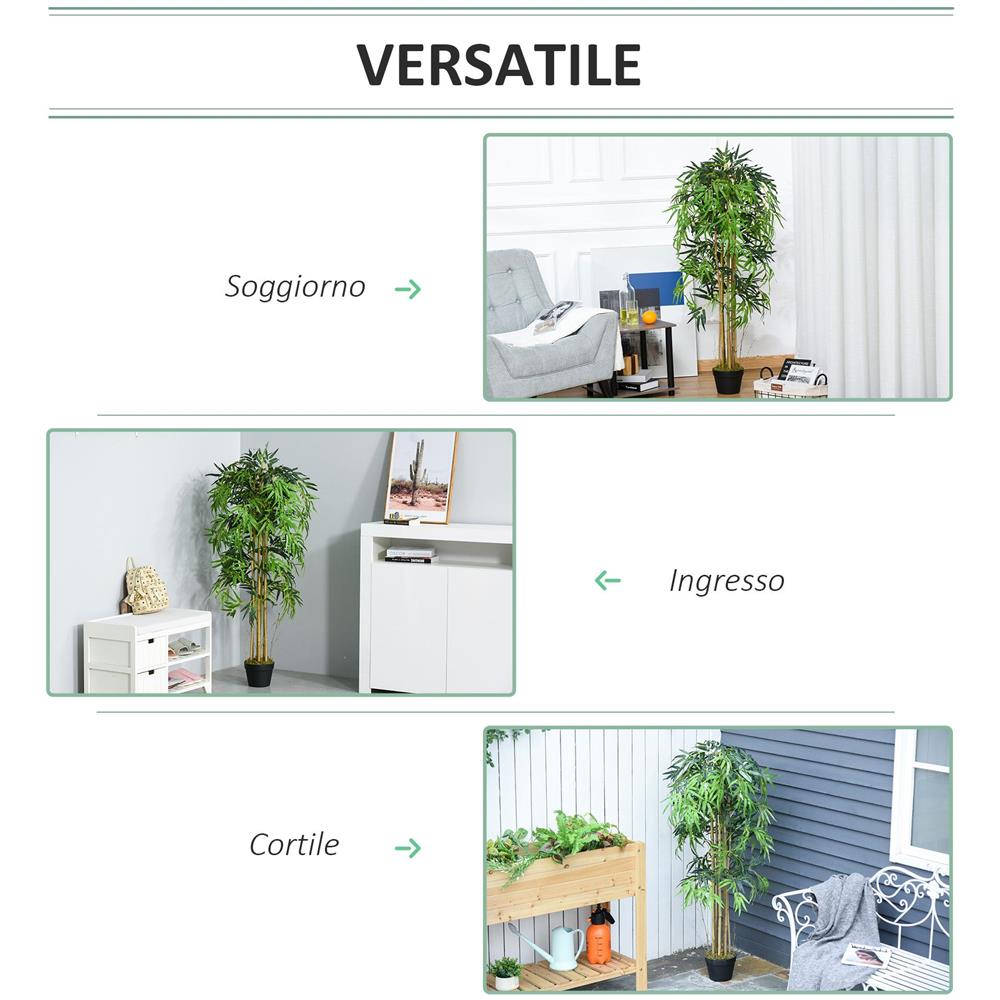 Bamb? Artificiale con Vaso per Interno ed Esterno, ?18x150cm - Foto 6