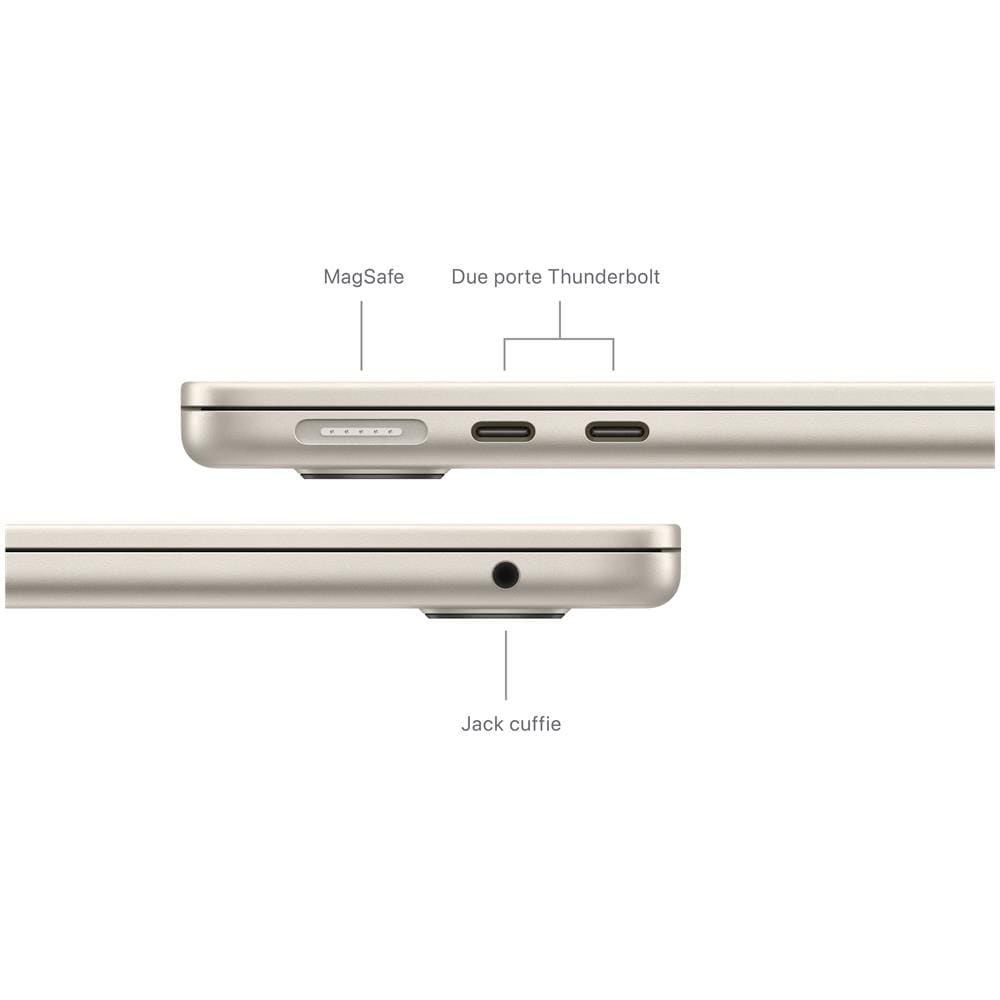 MacBook Air 13": Chip M3 con CPU 8-core e GPU 10-core, 512GB SSD - Starlight - Foto 7